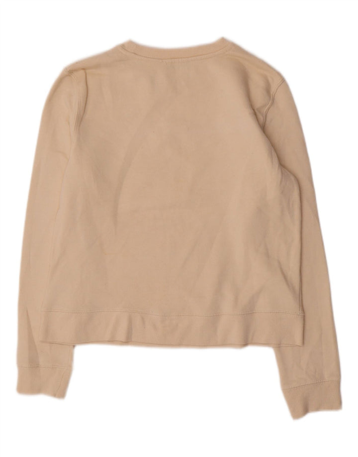 Zara moletom gráfico feminino jumper UK 14 médio off white algodão
