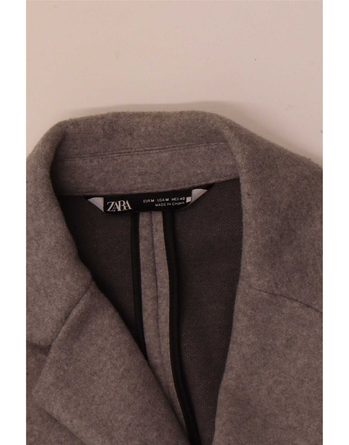 Sobretudo masculino Zara UK 14 cinza médio