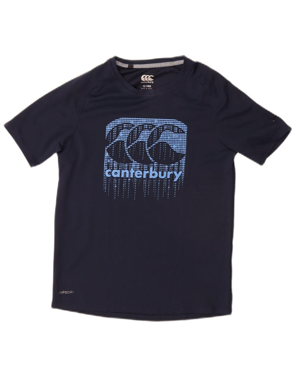 Camiseta gráfica CANTERBURY para meninos 11-12 anos azul marinho poliéster