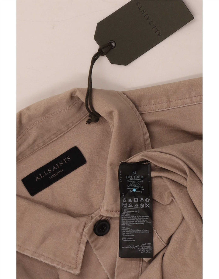 Camisa masculina All Saints algodão bege médio