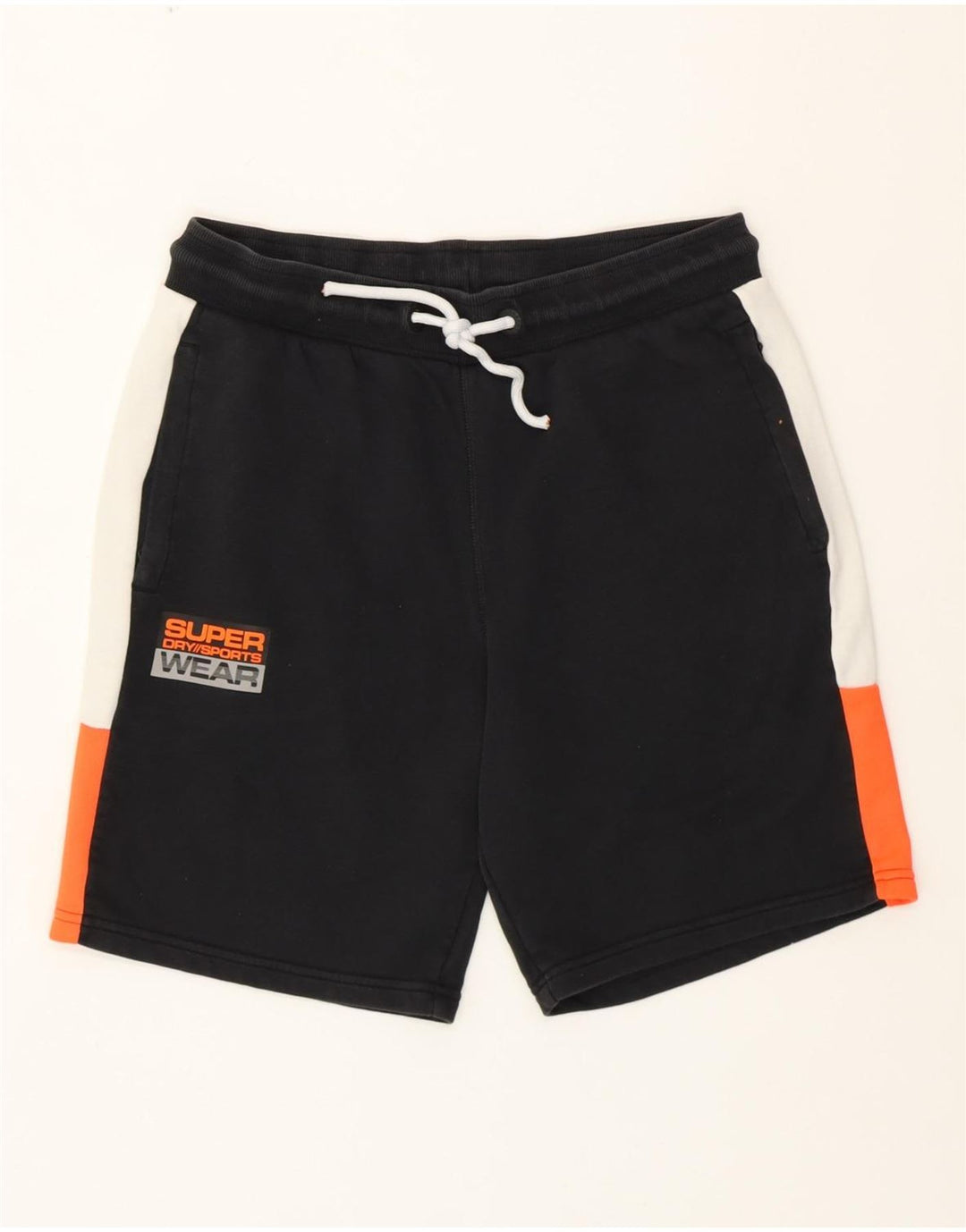 Shorts esportivos gráficos masculinos SUPERDRY grande algodão colorido preto