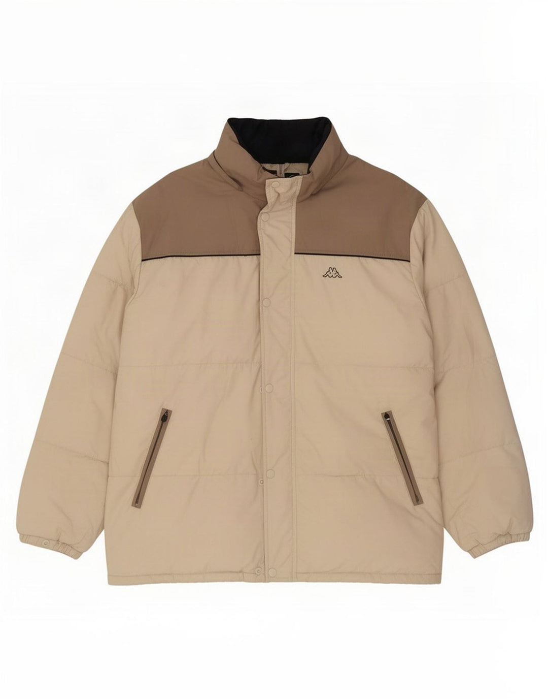 Jaqueta acolchoada masculina Kappa UK 44 2XL bege Colourblock poliamida
