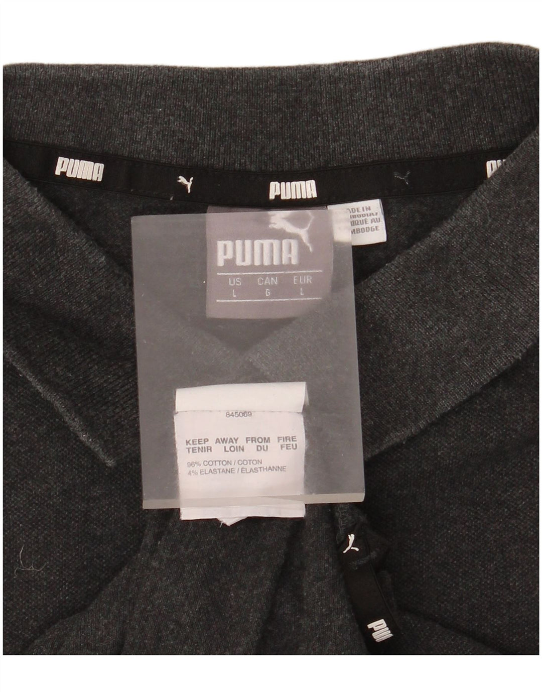 Camisa polo masculina Puma grande algodão cinza