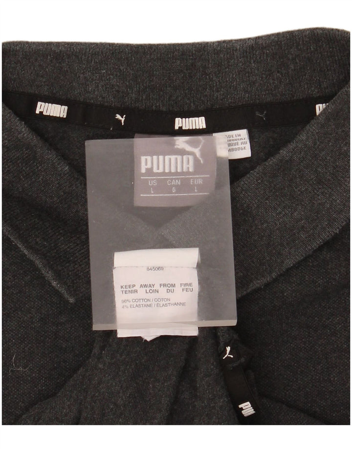 Camisa polo masculina Puma grande algodão cinza