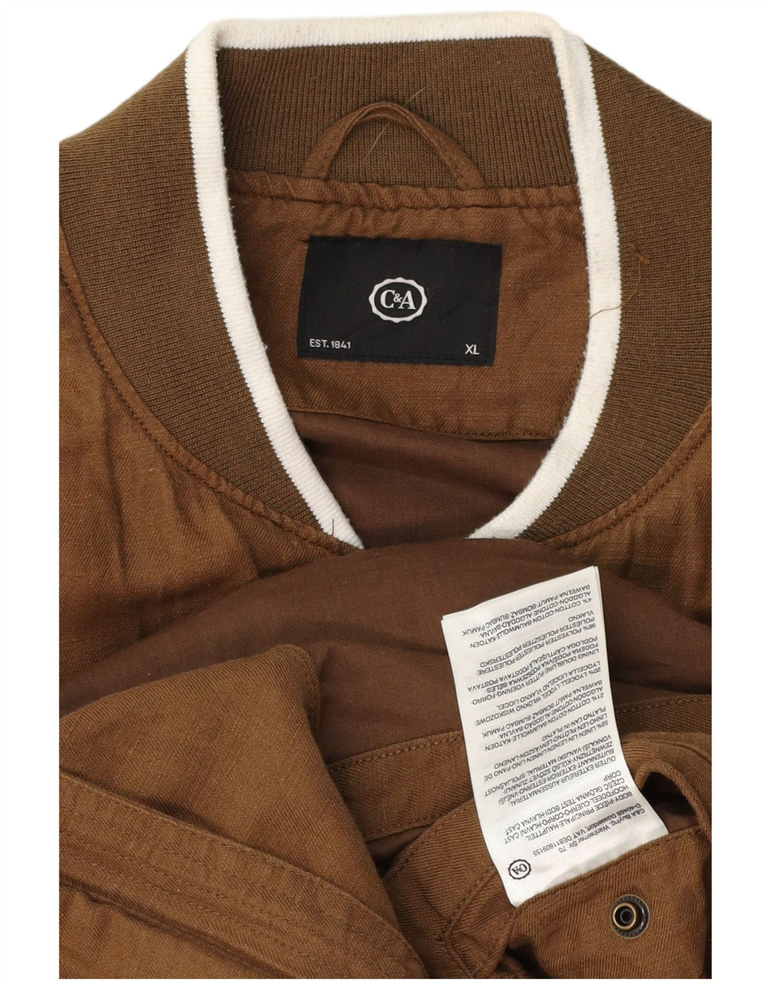 Jaqueta bomber masculina C&A UK 42 XL algodão marrom