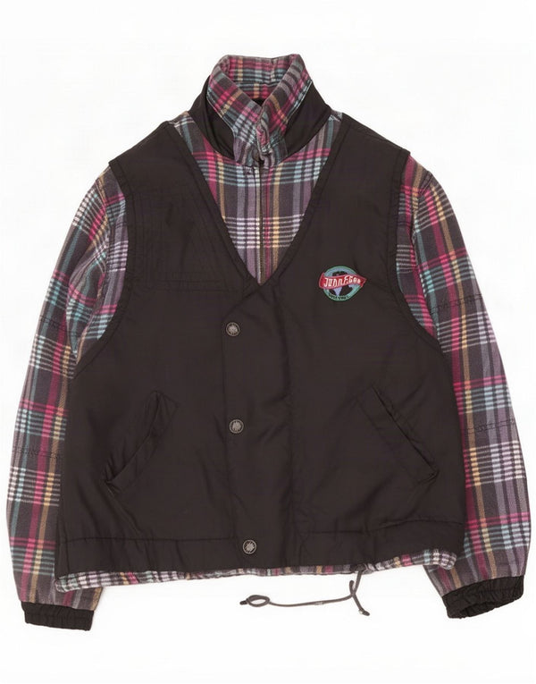 Jaqueta corta-vento masculina John F Gee UK 42 XL Black Check