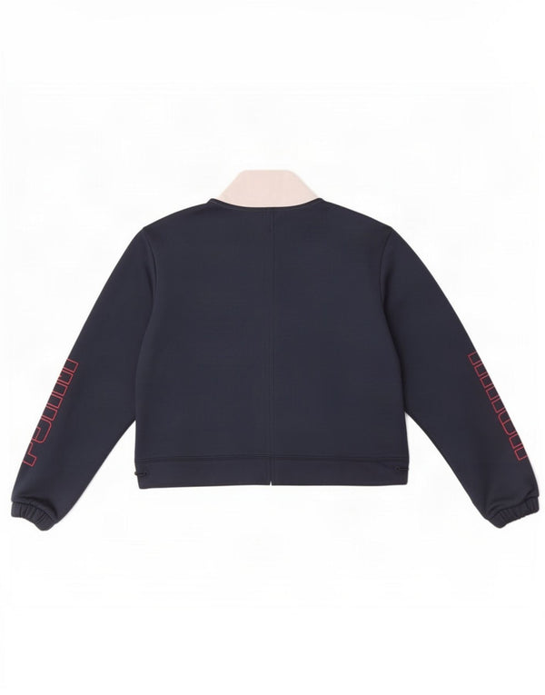 Puma Womens Crop Graphic Moletom Jumper Reino Unido 6 XS Azul Marinho Colourblock