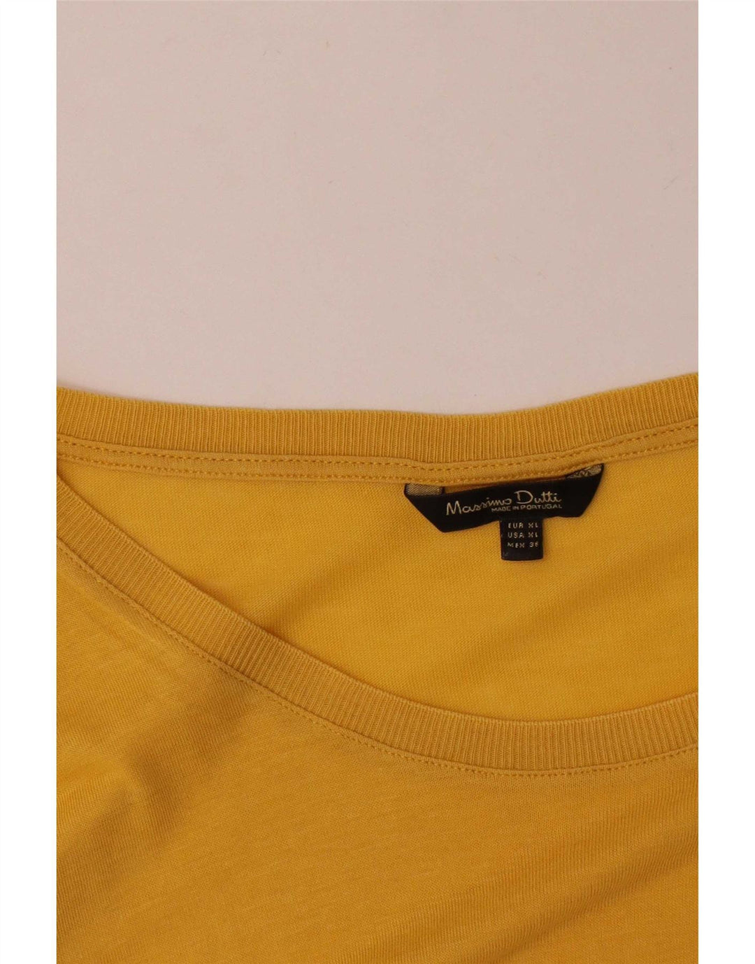 Top feminino Massimo Dutti manga 3/4 UK 18 XL amarelo