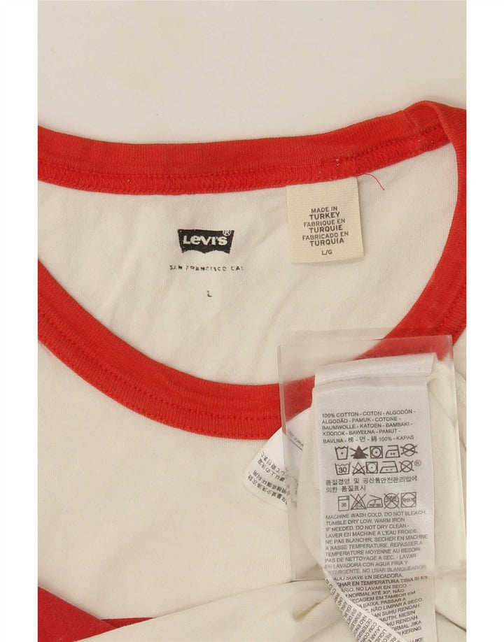 Camiseta gráfica masculina Levi's Top grande de algodão branco
