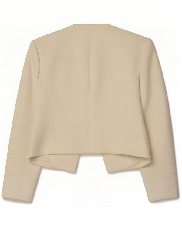Jaqueta bolero feminina Hobbs manga 3/4 aberta Reino Unido 8 poliéster branco pequeno
