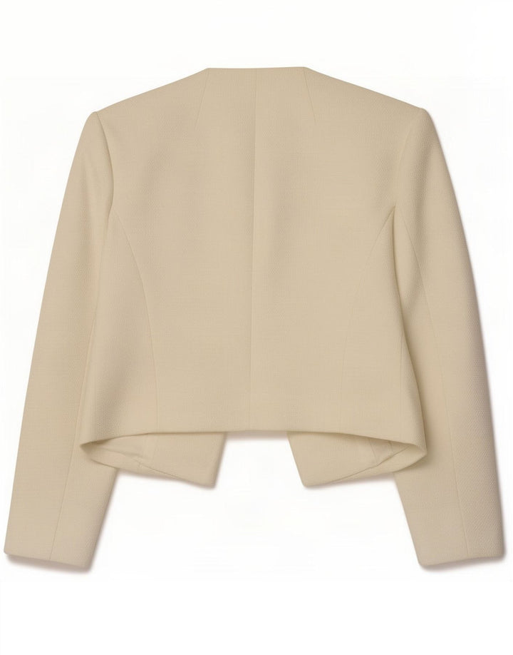 Jaqueta bolero feminina Hobbs manga 3/4 aberta Reino Unido 8 poliéster branco pequeno