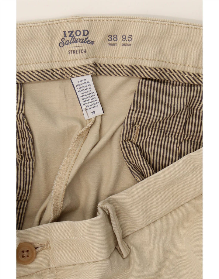 IZOD Mens Salt Water Chino Shorts W38 XL Beige Cotton Vintage Izod and Second-Hand Izod from Messina Hembry 