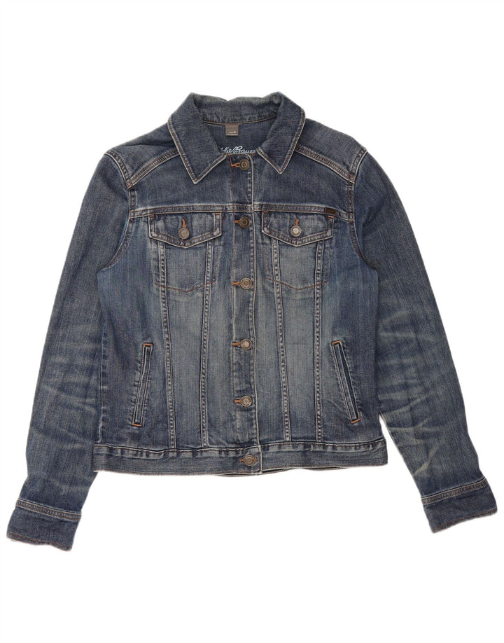 Jaqueta jeans feminina Eddie Bauer Reino Unido 14 algodão azul médio