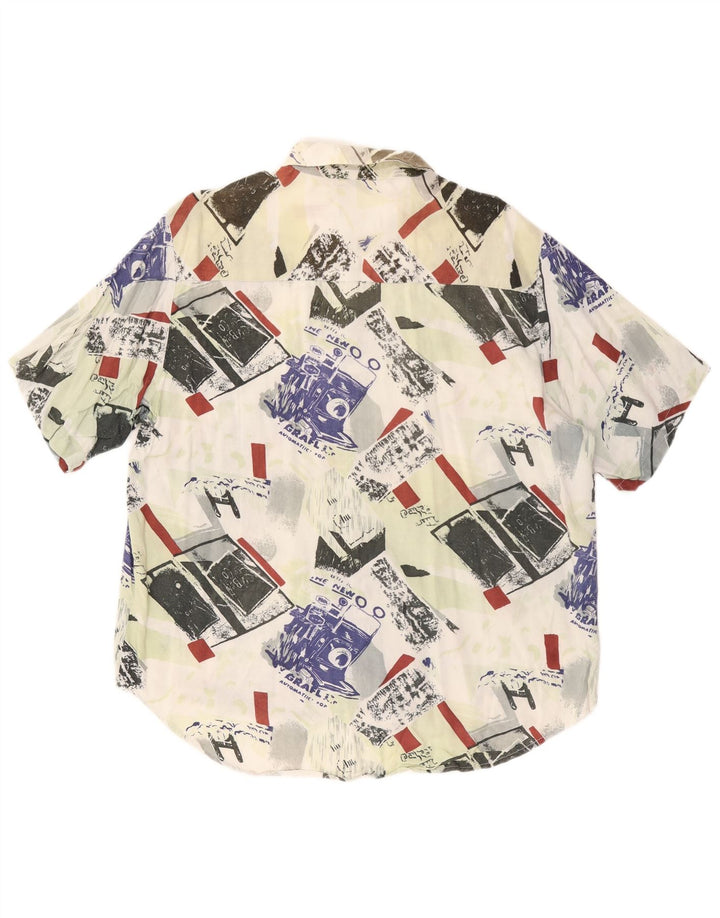 ROB ROY Camisa masculina gráfica de manga curta XL multicolorida patchwork viscose