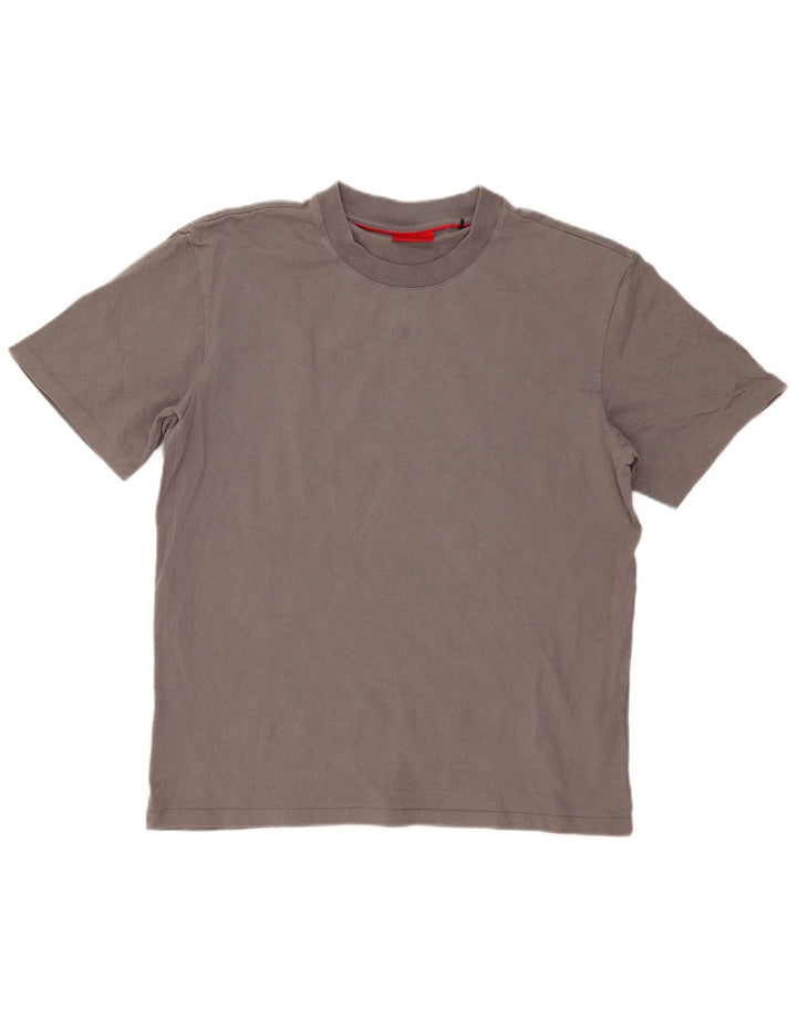 Camiseta masculina Hugo Boss grande algodão cinza