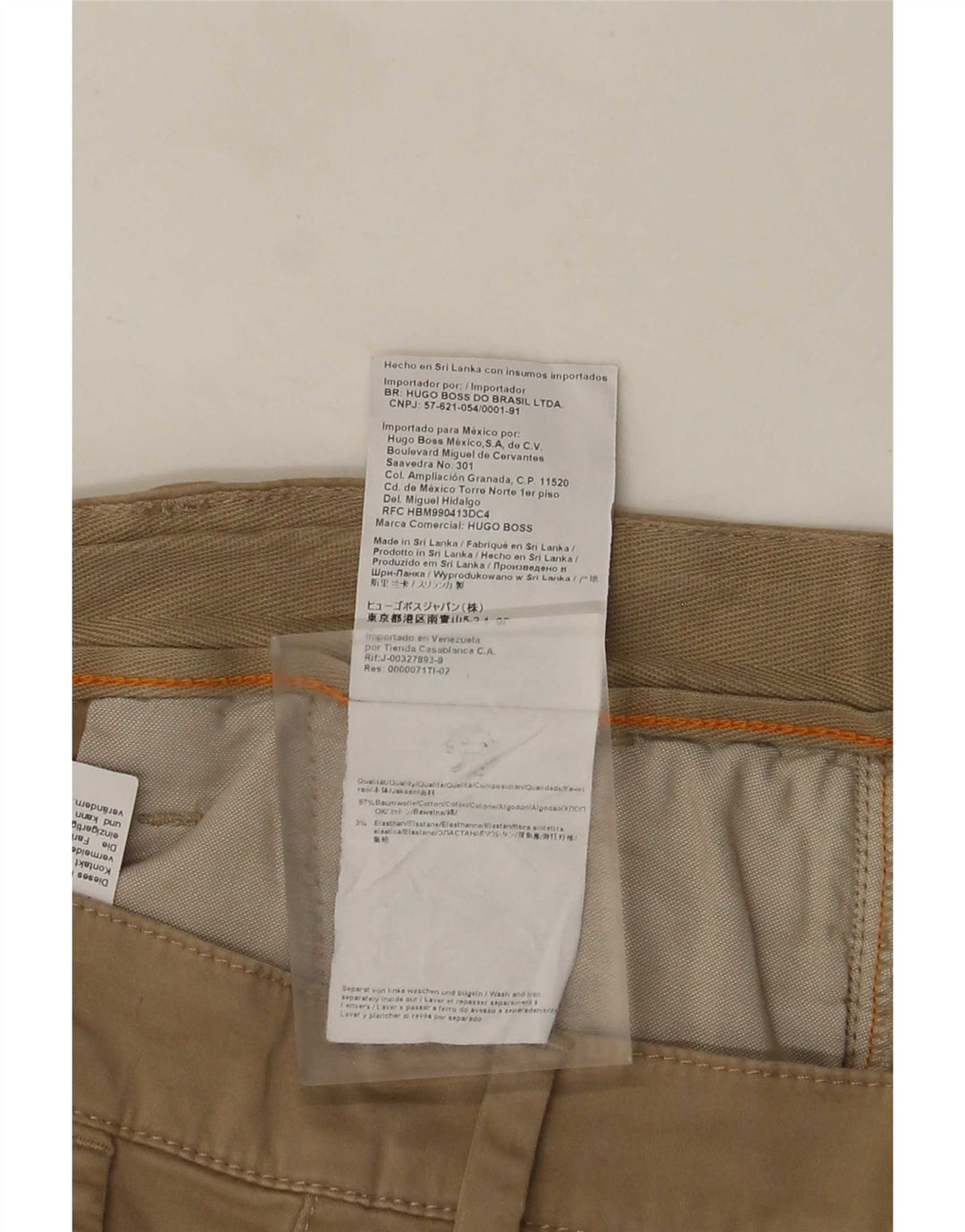 Hugo Boss Mens Chino Shorts W35 Grande Algodão Bege