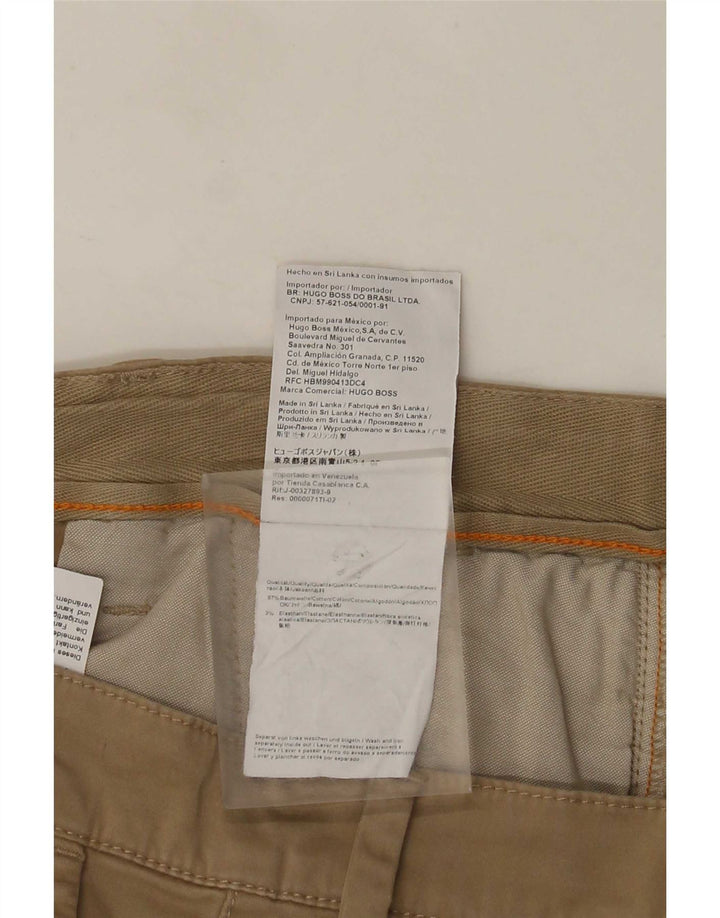 Hugo Boss Mens Chino Shorts W35 Grande Algodão Bege