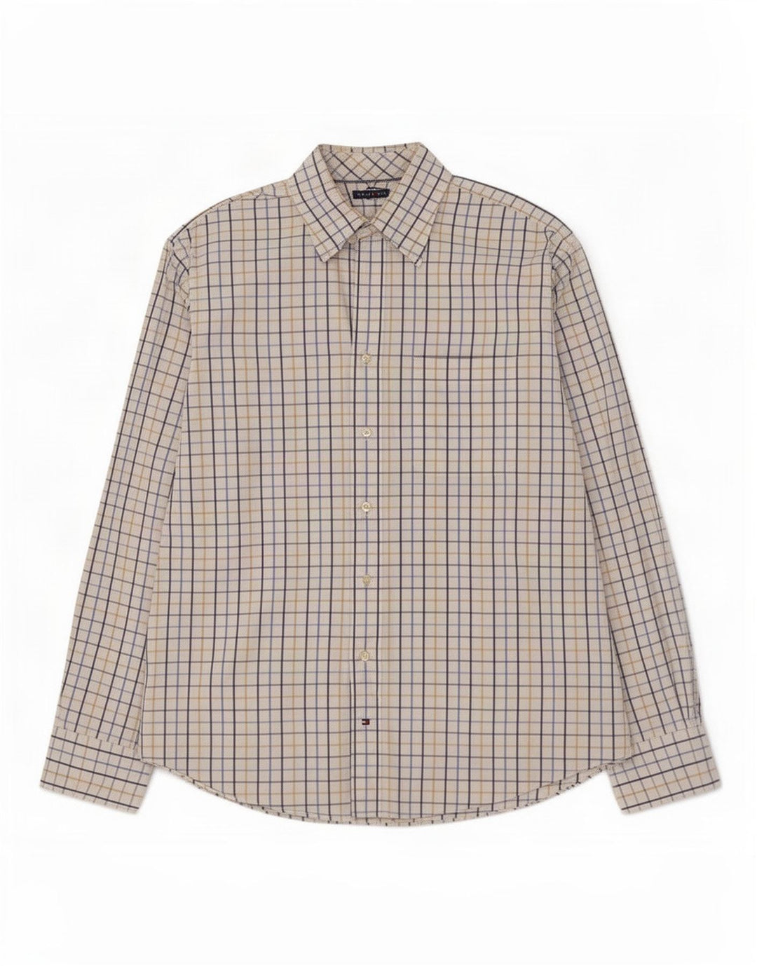 Camisa masculina Tommy Hilfiger tamanho 16 1/2 grande xadrez multicolorido