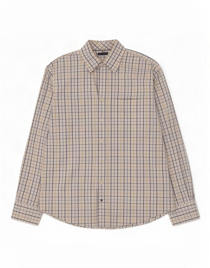 Camisa masculina Tommy Hilfiger tamanho 16 1/2 grande xadrez multicolorido