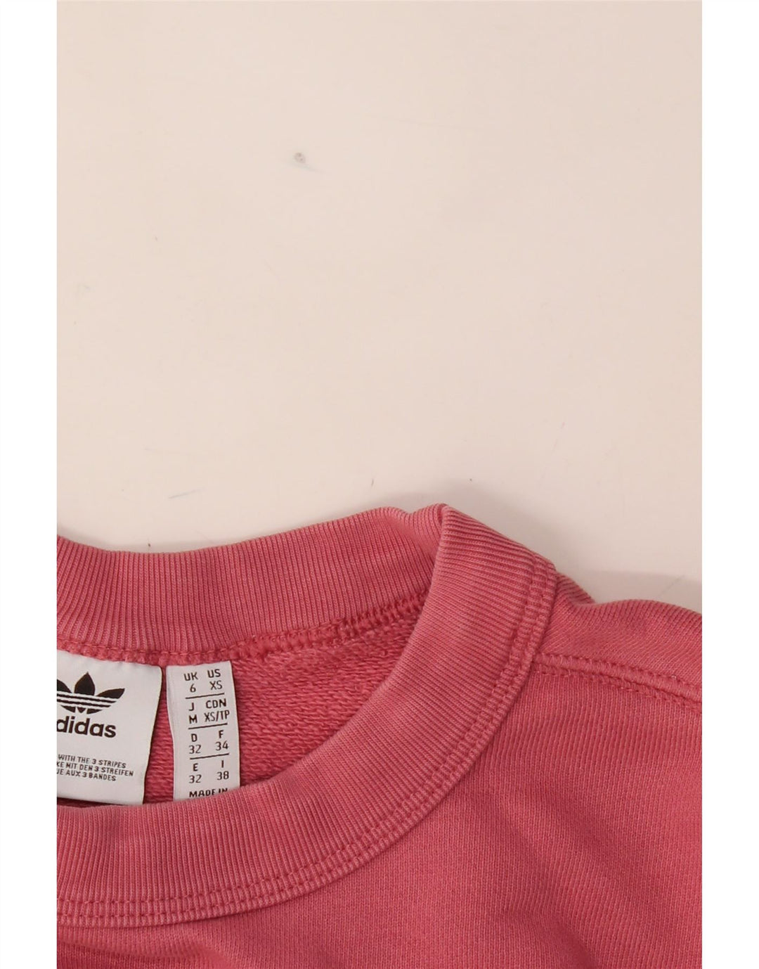 ADIDAS Womens Oversized Sweatshirt Jumper UK 6 XS Pink Cotton Vintage Adidas and Second-Hand Adidas from Messina Hembry 