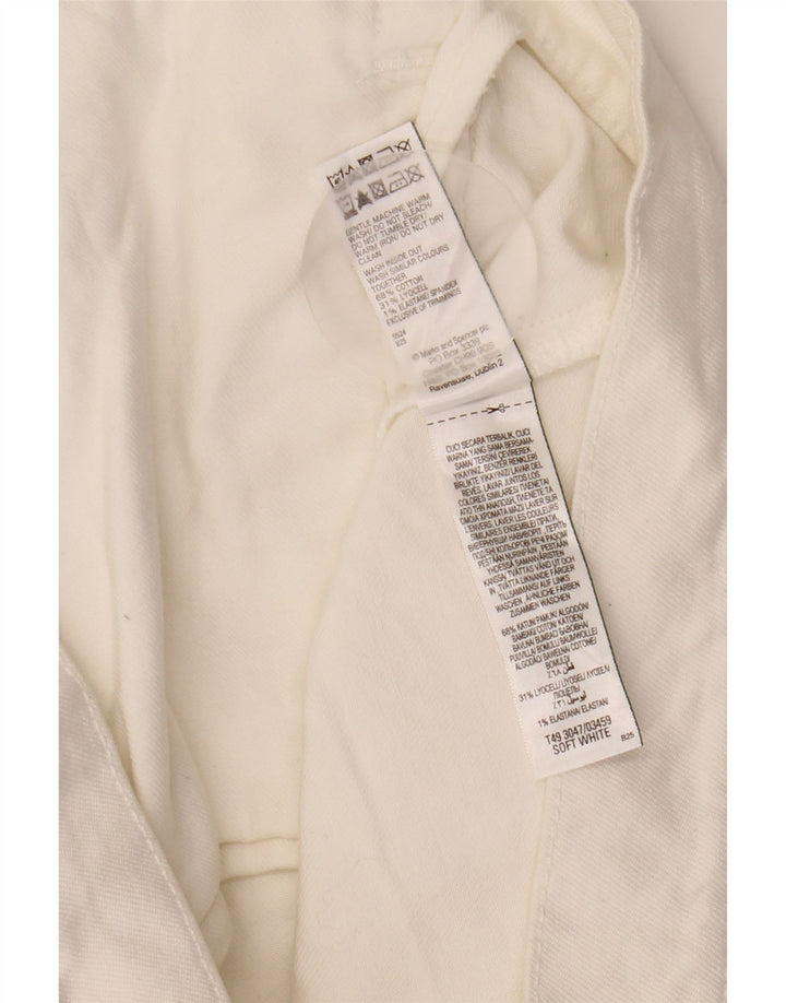 Jaqueta jeans feminina Marks & Spencer UK 12 algodão branco médio