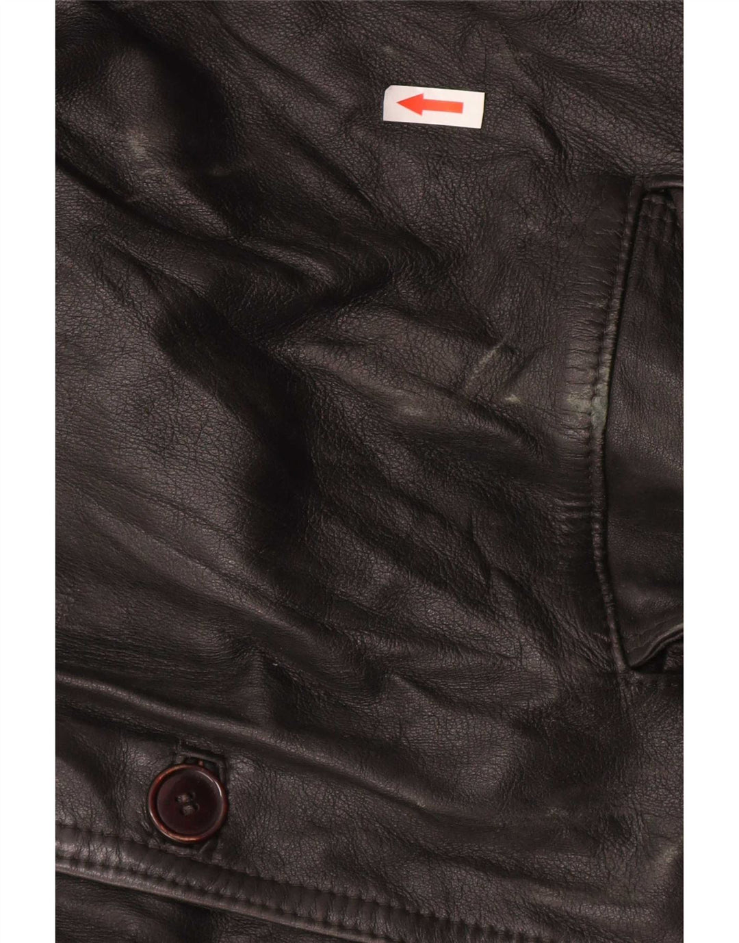 Jaqueta de couro masculina vintage UK 40 grande preta