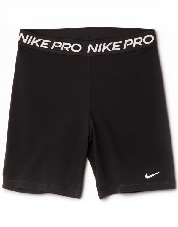 Nike Womens Dri Fit Graphic Sport Shorts UK 12 Médio Preto Poliéster