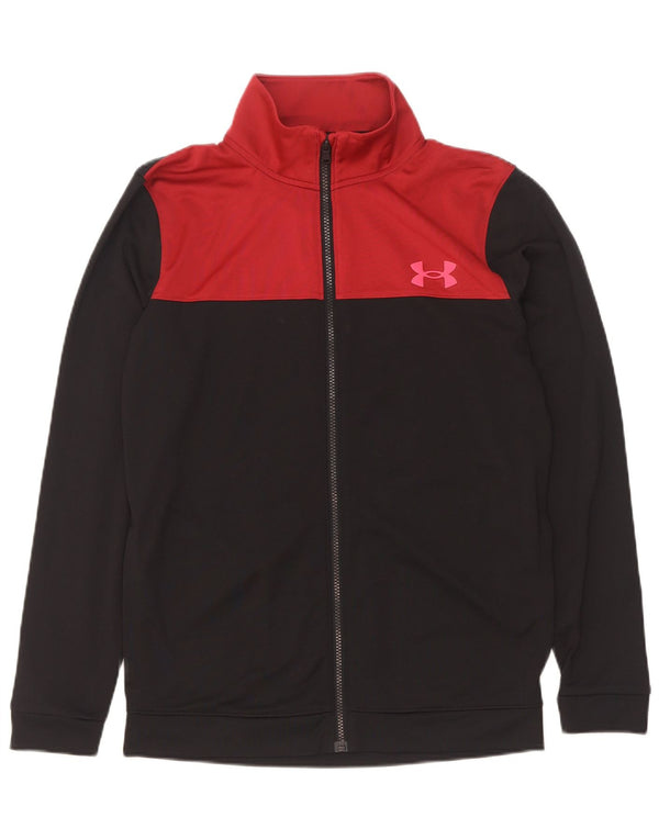 Under Armour Mens Fitted Tracksuit Top Jaqueta Pequena Colorblock Preto