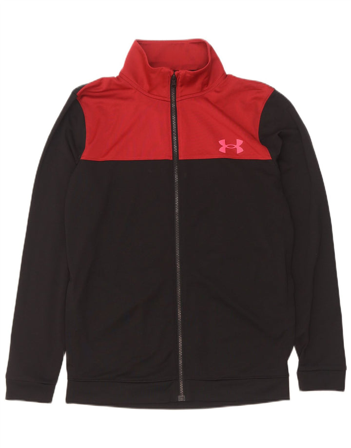 Under Armour Mens Fitted Tracksuit Top Jaqueta Pequena Colorblock Preto