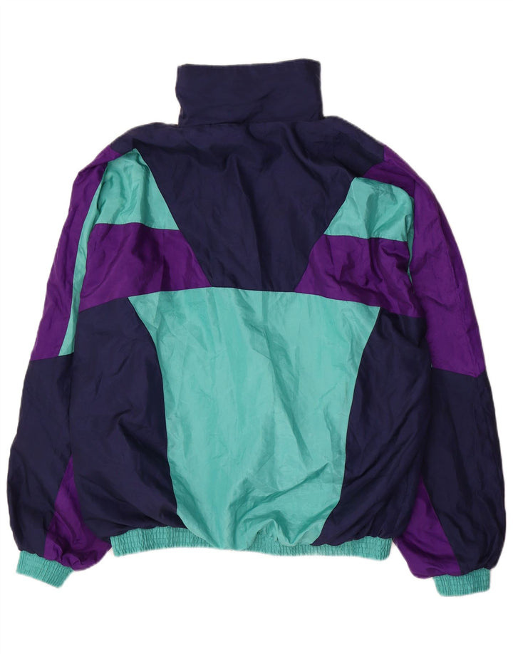 Jaqueta superior de agasalho masculino vintage grande poliamida colorblock multicolorida