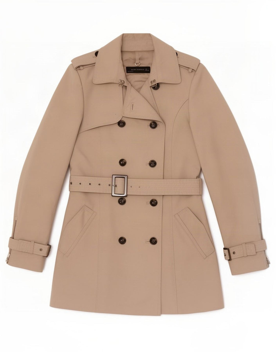 Zara Womens Trench Coat UK 10 Pequeno Bege