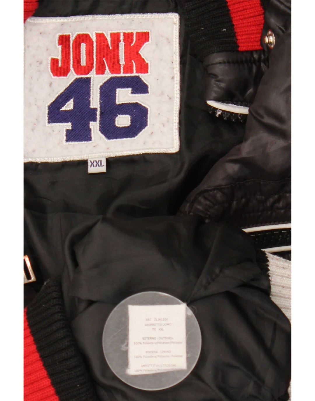 Jaqueta acolchoada masculina Jonk 46 UK 44 2XL poliéster colorblock preto