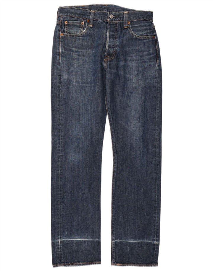 LEVI'S Masculino 501 Straight Jeans W30 L32 Azul Marinho Algodão