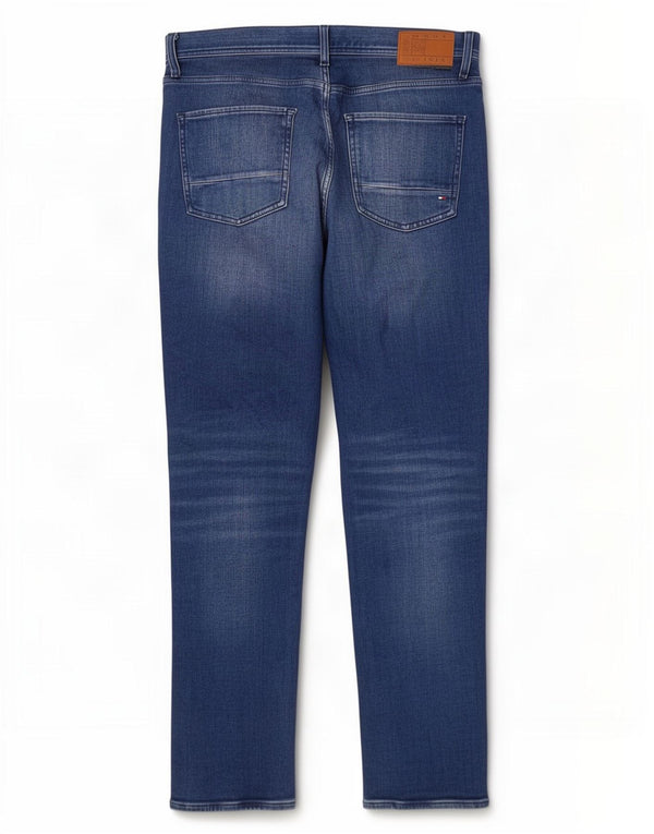 Tommy Hilfiger Masculino Denton Straight Jeans W34 L32 Azul Algodão