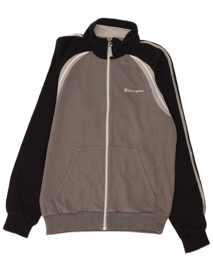 Jaqueta masculina Champion Tracksuit Top cinza médio bloco colorido