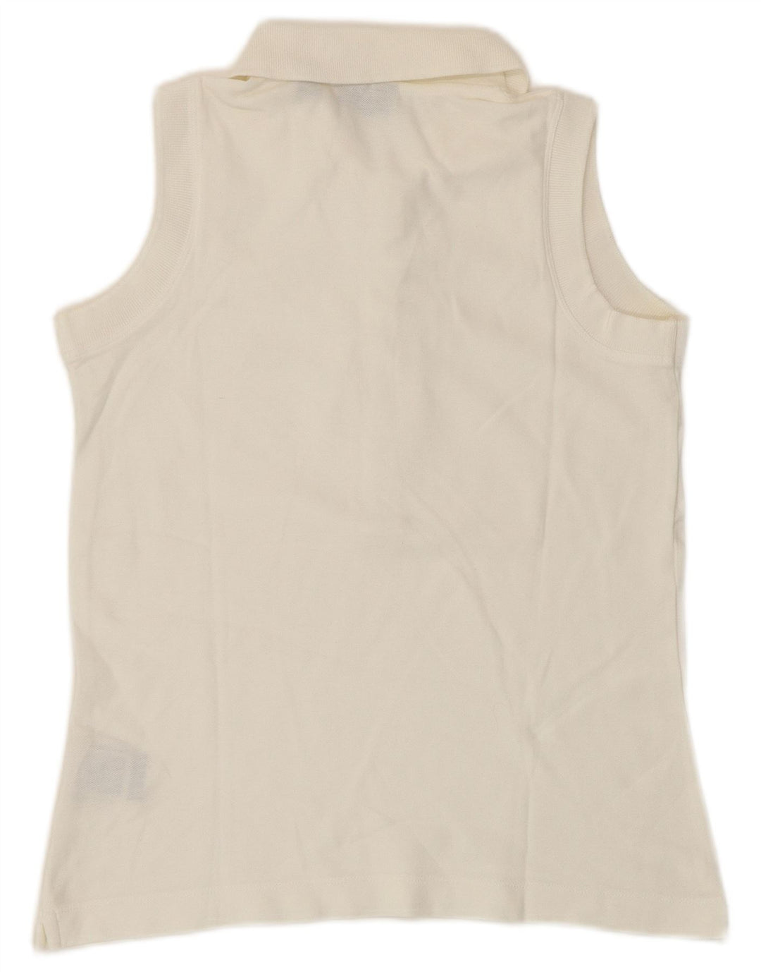 Camisa polo feminina sem mangas Fila UK 12 algodão branco médio