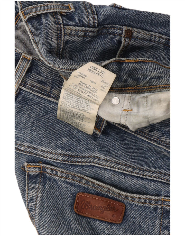 Wrangler masculino regular fit jeans reto W36 L32 algodão azul