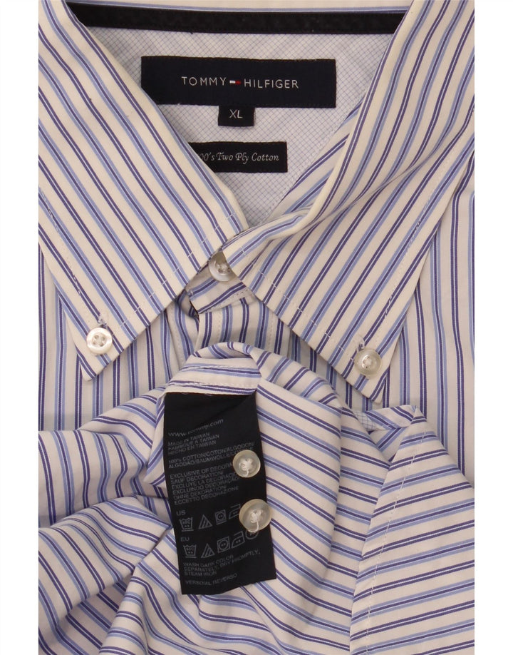 Camisa masculina Tommy Hilfiger XL listrada azul algodão