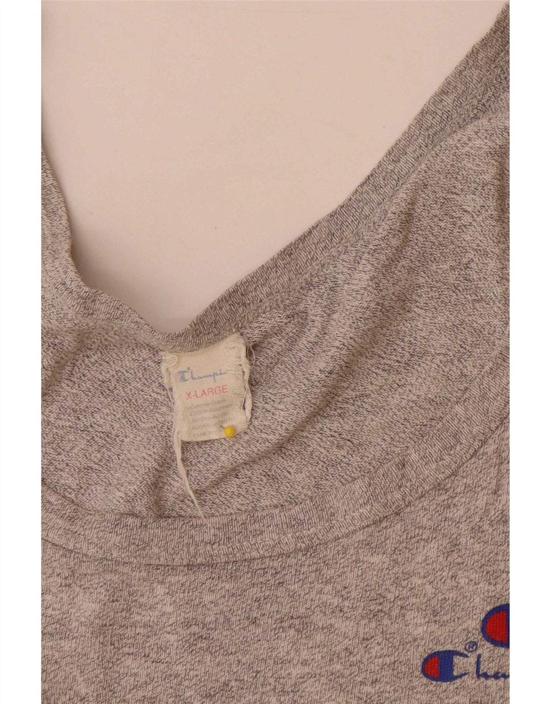 Colete masculino Champion XL cinza manchado de algodão