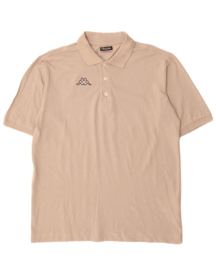 Camisa polo masculina Kappa grande algodão bege
