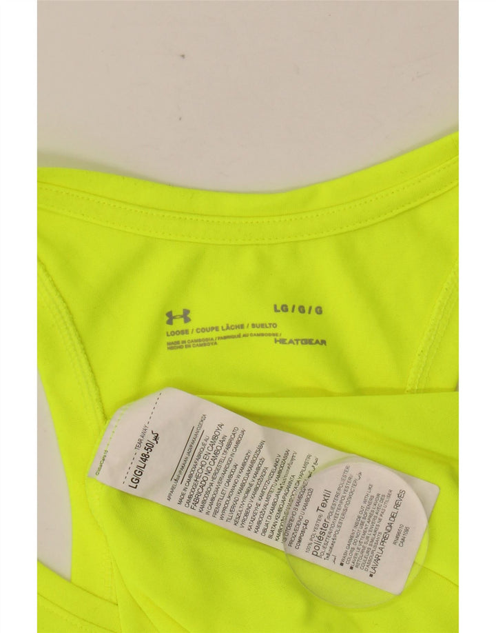 UNDER ARMOUR Mens Heat Gear Graphic Colete Top Grande Poliéster Verde