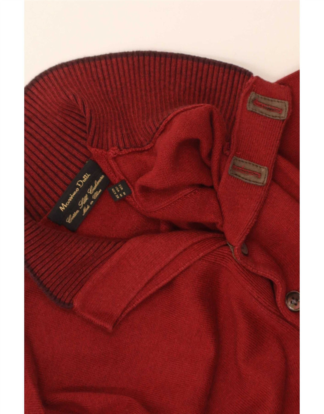 Suéter masculino Massimo Dutti com gola redonda e algodão marrom médio