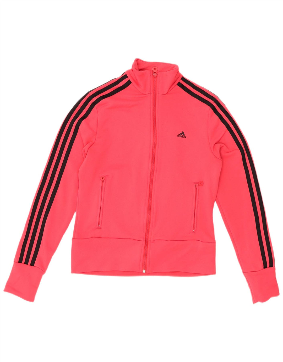 ADIDAS Womens Tracksuit Top Jacket UK 12 Médio Rosa Poliéster