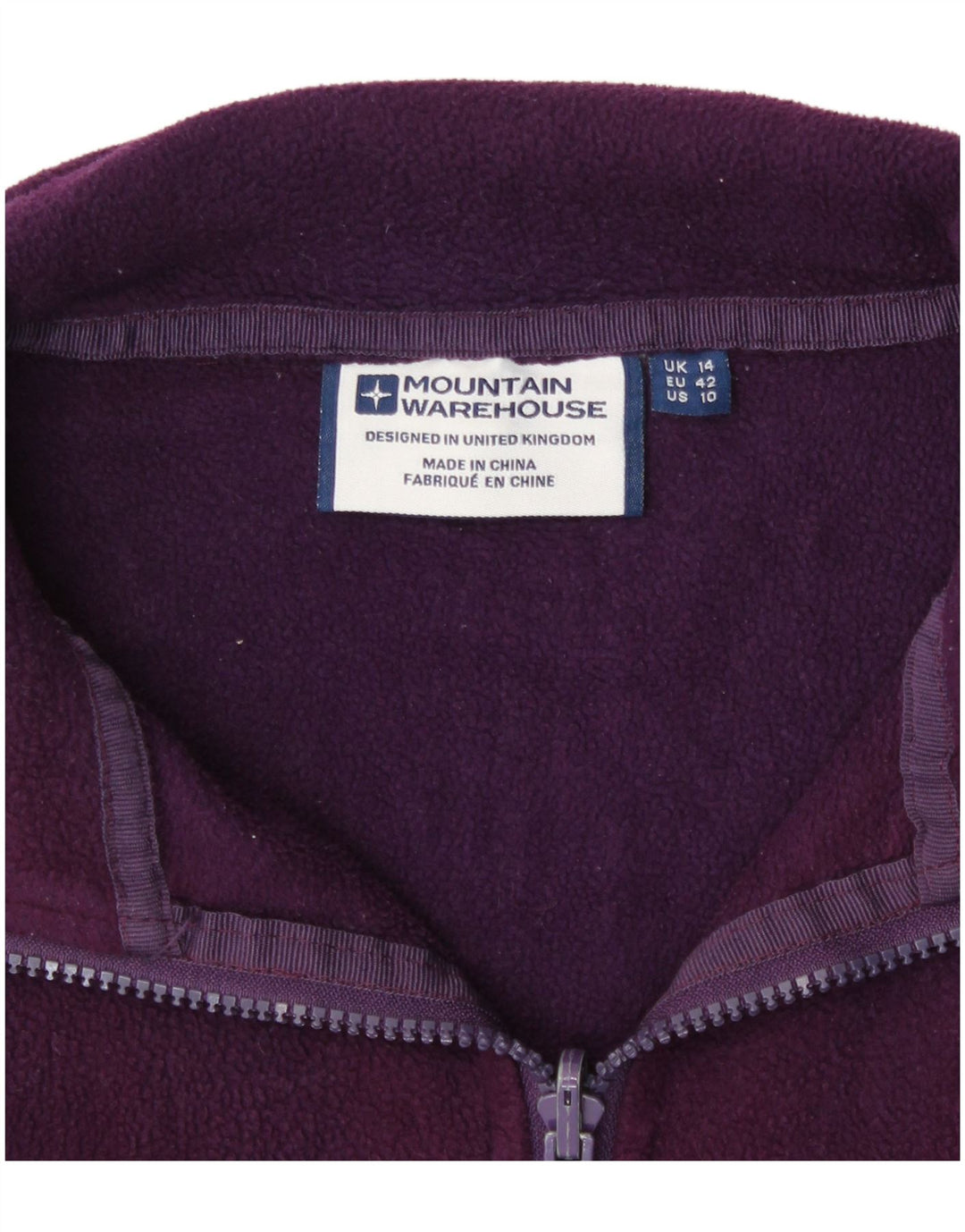 Grande poliéster roxo do revestimento do velo das mulheres do armazém da montanha Reino Unido 14