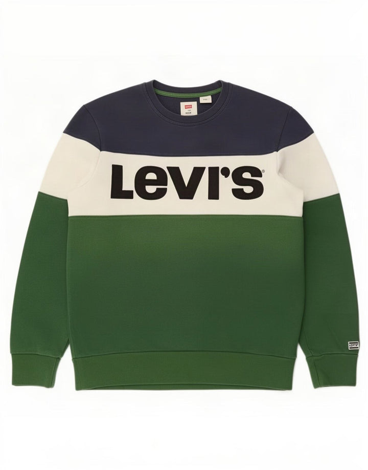 Moletom masculino Levi's Jumper médio multicolorido colorblock algodão