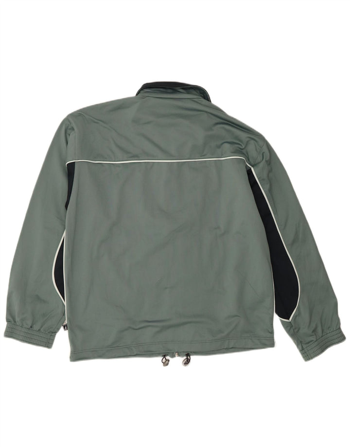 Diadora Mens Tracksuit Top Jacket IT 48 Medium Green Colourblock Poliéster