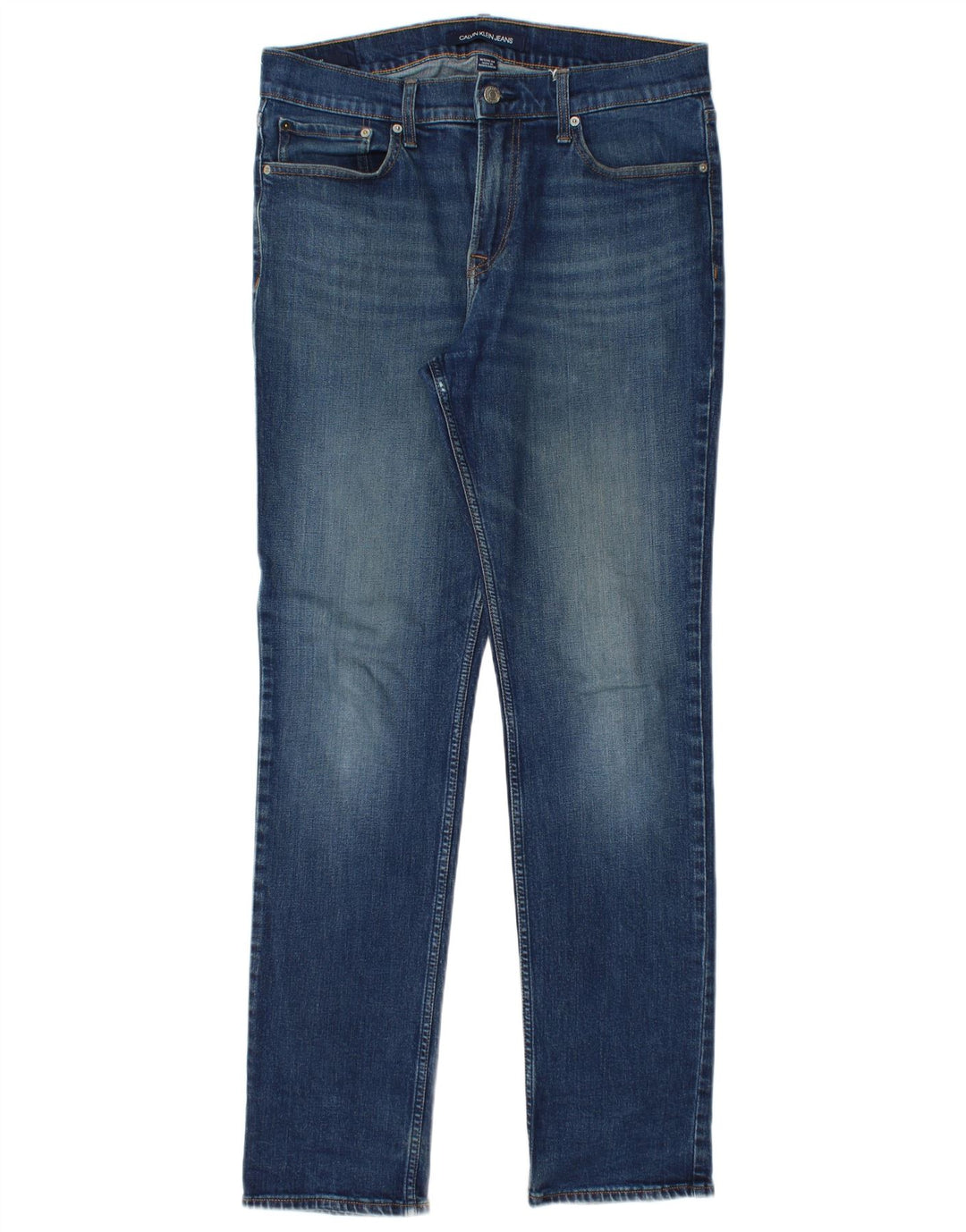 Calvin Klein Masculino Slim Jeans W32 L34 Azul Algodão