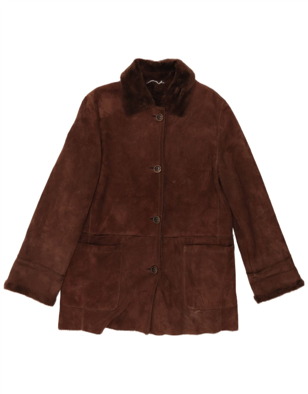 Casaco de shearling feminino Mabrun IT 46 grande shearling marrom
