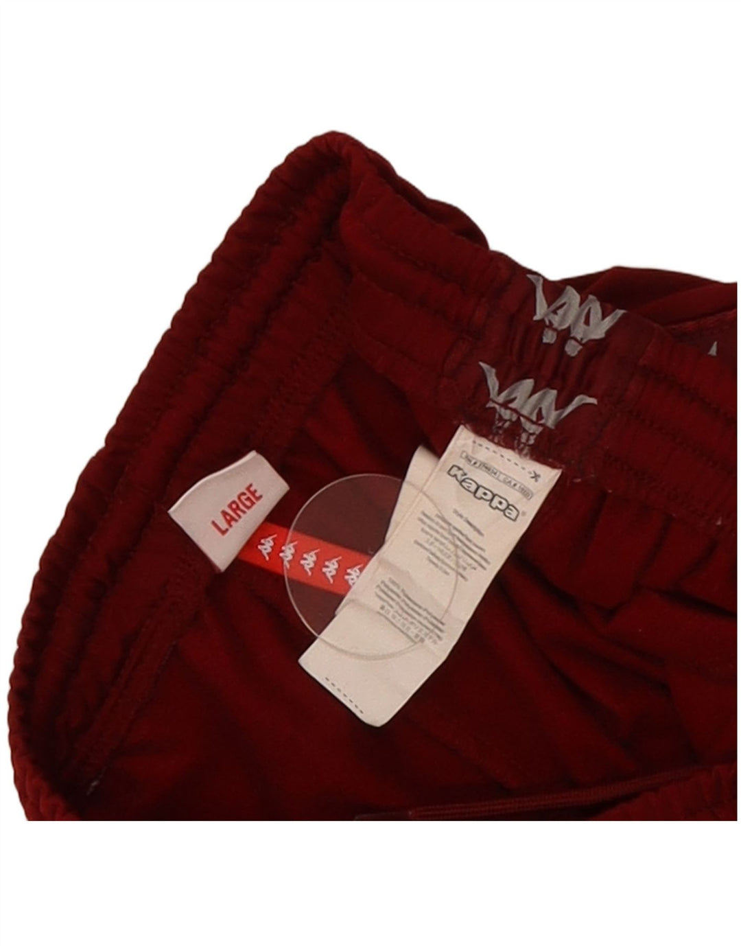 Calça de treino masculina Kappa com estampa gráfica grande em poliéster colorido vermelho