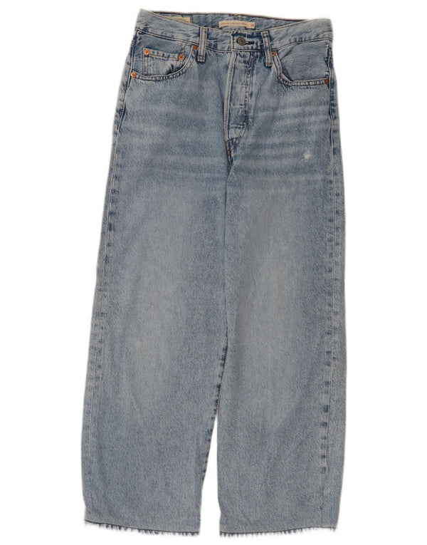 Jeans feminino Levi's Ribcage Straight Cropped W28 L25 Azul Algodão